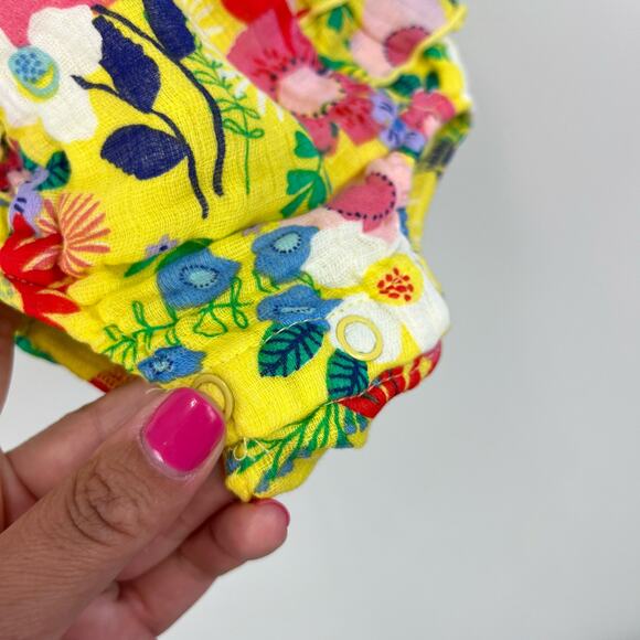 Angel Dear Yellow Floral Ruffle Sun Suit Romper 0-3 Months NWT - Picture 4 of 8